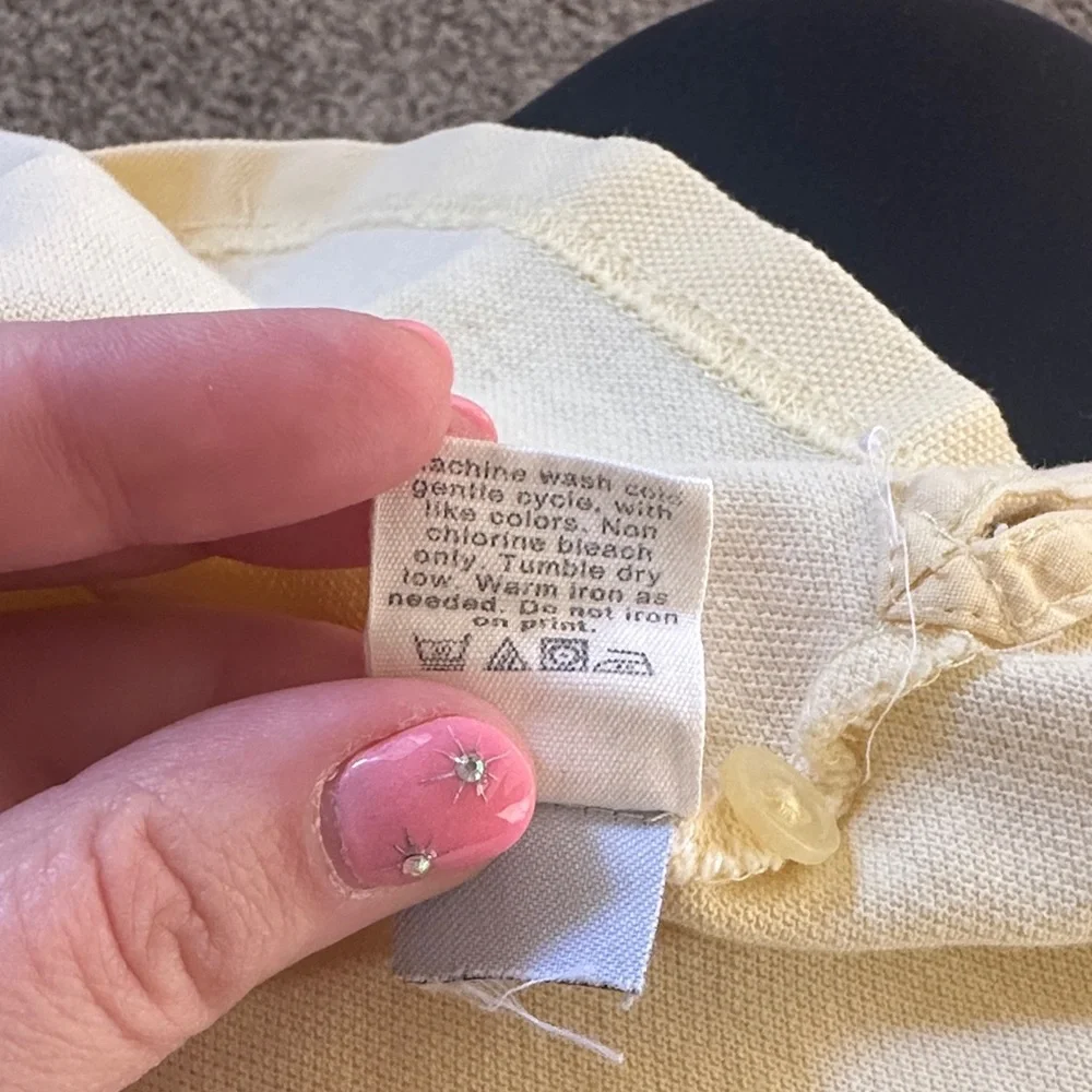 J. Crew Men's Pale Yellow Polo Shirt